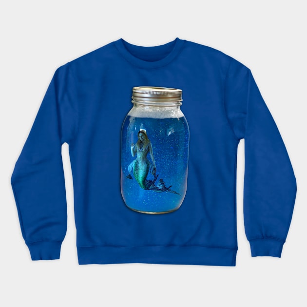 Mermaid in a Jar Crewneck Sweatshirt by shellysom91